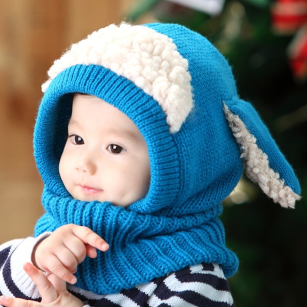 Babyhatt och Vantar Baby Flicka Pojke Beanie Set Stickad Vinter H DXGHC