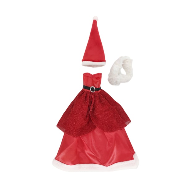 11 tum Santahatt-set för kläddocka, mode-barbie-docka, prinsessklänning