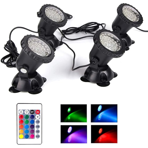 Farveskiftende spotlight, 12W LED undervandsfontænelampe, dam