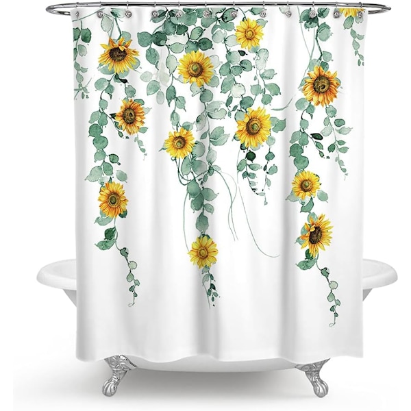 Dewenwils Polyester Digitaltryck Duschdraperi Blad Patte DXGHC