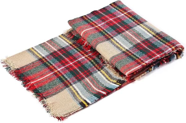 Dames Efterår og Vinter Sjal Klassisk Tassel Plaid Sjal Varmt S