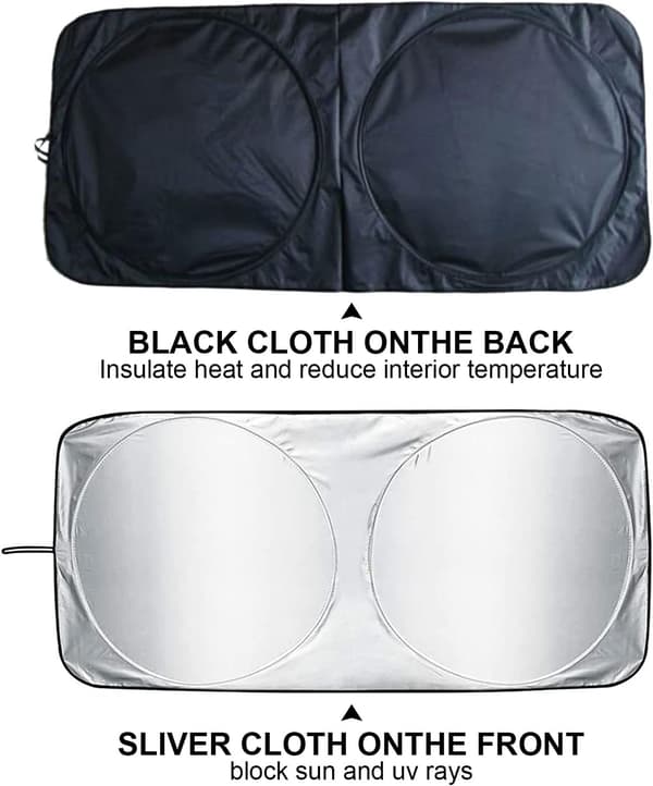 Basics Solskærm til forrude, foldbar, 150 x 69 cm, tyk