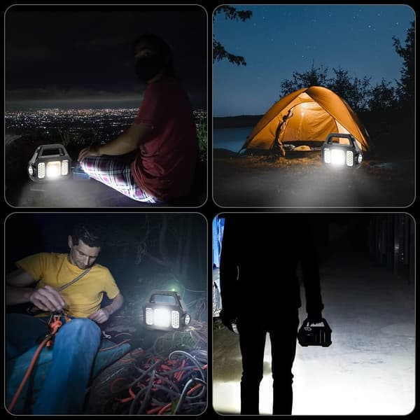 Solcelled Campinglys, Solcelled LED Lommelykt Oppladbar Campinglampe