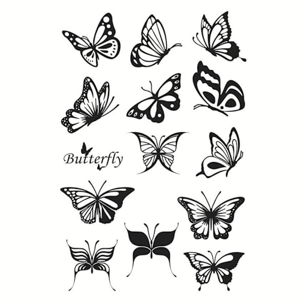 1 sæt øjenmakeup sommerfugl stempel gennemsigtig stempel smør
