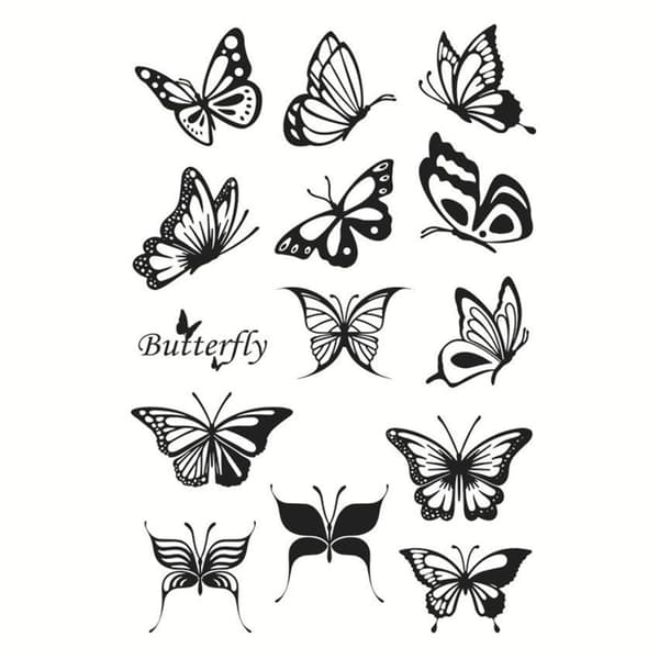 1 sæt øjenmakeup sommerfugl stempel gennemsigtigt stempel smør