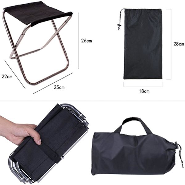 Camping Folding Stools, Liten Bærbar Folding Stool, Ultra Lett F