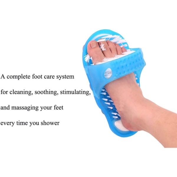 Fottvätt massageborste golvmonterad lat person som tvättar fötter