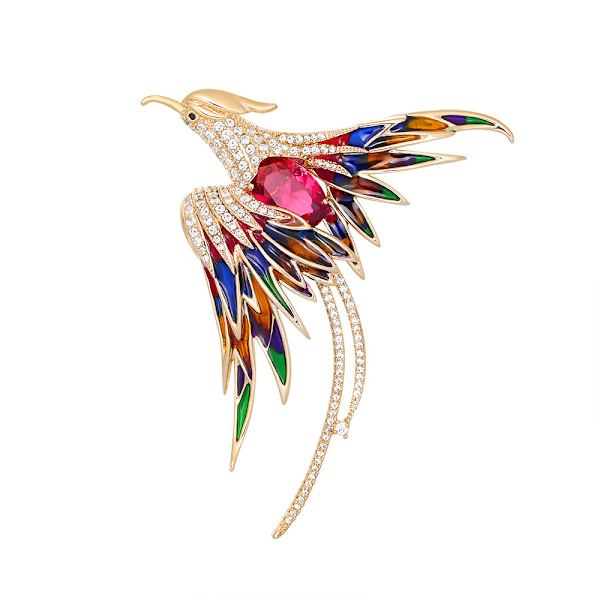 Djuranimalbrosch, klädaccessoar i legering, modediamant, droppande DXGHC