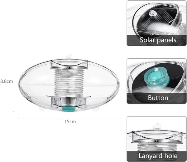 Solcelled Pool Lys Flydende Lys Damlys Vandafvisende Flydende Ba