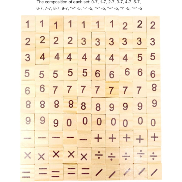 100 kpl Puupalikoita Scrabble-Peliin Numerot ja Symbolit Käsitöihin