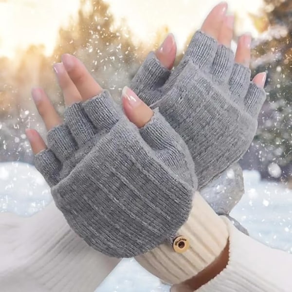 Damkonvertibla handskar, fingerlösa vantar Vinter Touch Scree