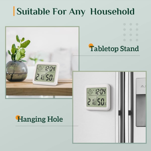 Hjemmetermometer LCD Termometer Hygrometer Innendørs Digital Tempera