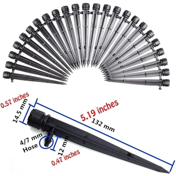 100 st Droppbevattningssystem för 4mm/7mm Slang 360 ​​Grader 8