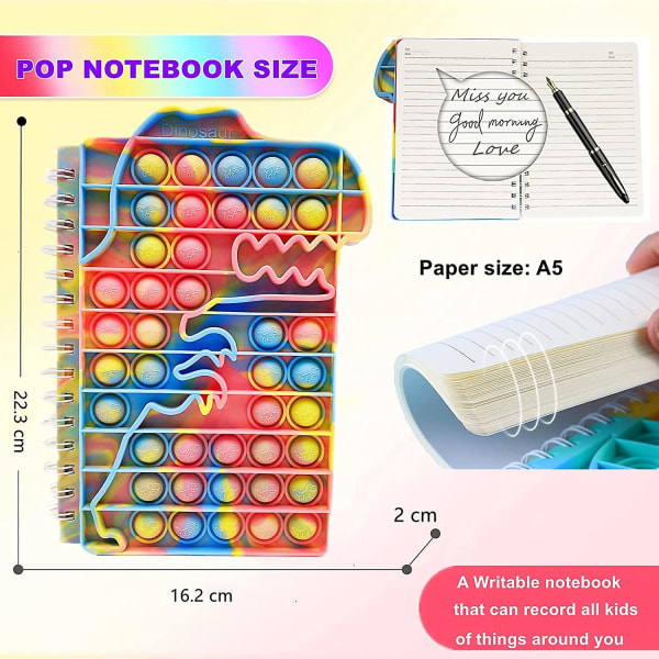 Pop Fidget It Notebook, Push Bubble A5 Spiral Notebooks Fidget To