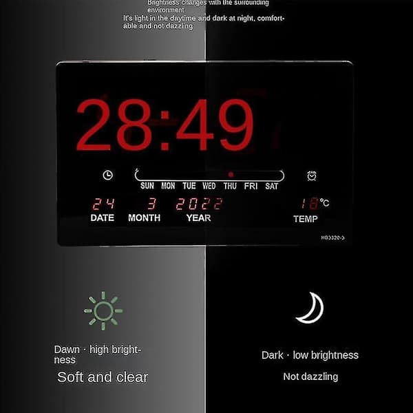 Led Perpetual Calendar Elektronisk Klocka Digital Väggklocka Re DXGHC