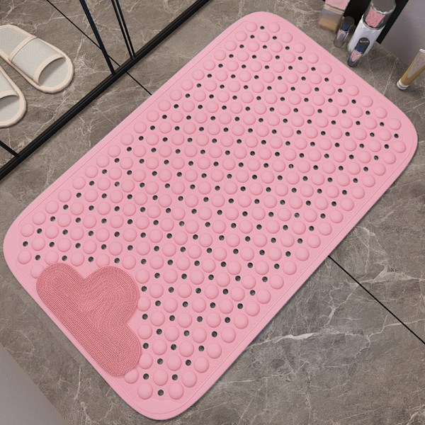 （Pink）Antislip, skimmelresistent, superlang maskinvaskbar måtte