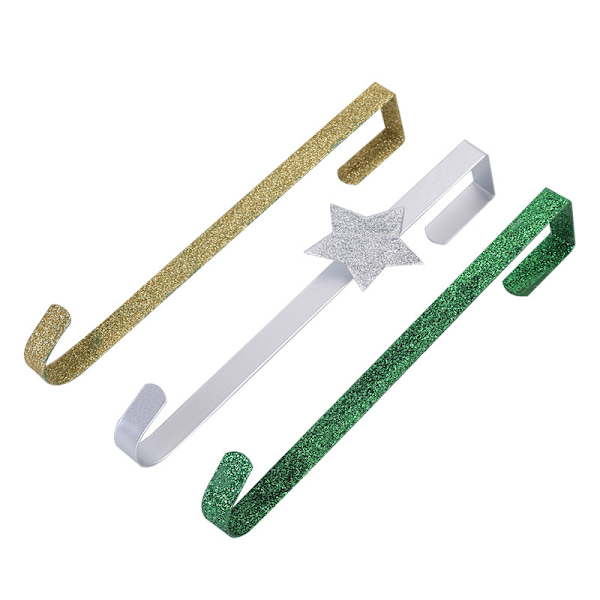 3 st julkranshängare, metallkranshängare 30 cm grön DXGHC