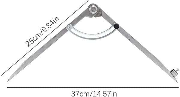 250mm Profesjonell Karbonstål Kompassblyant Stor Vingedivider