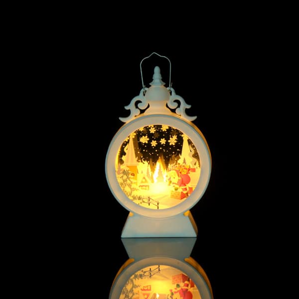 Fem forskellige farver julepynt LED retro lanterner