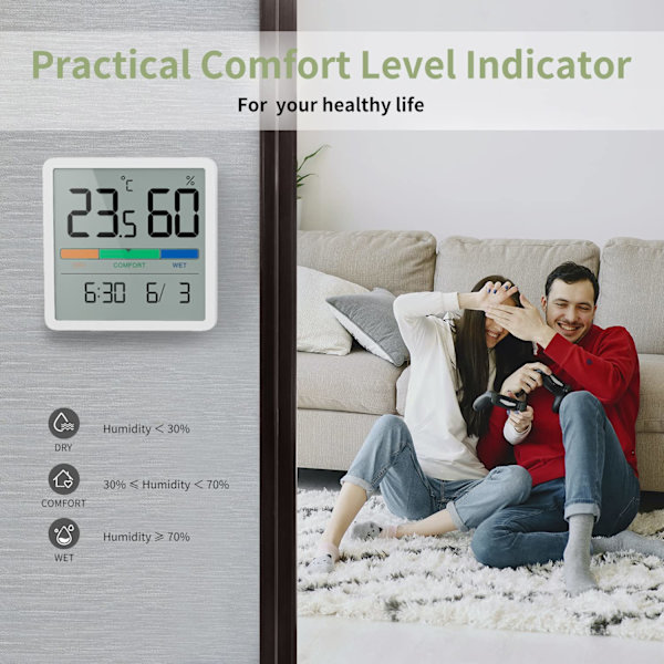 Indendørs Hygrometer Termometer, Desktop Digital Termometer med DXGHC