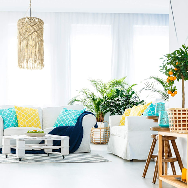 Hängande Lampskärm Macrame Lampskärm Ljusöverdrag Hänglampa Takdekoration för Vardagsrum, Sovrum och Badrum