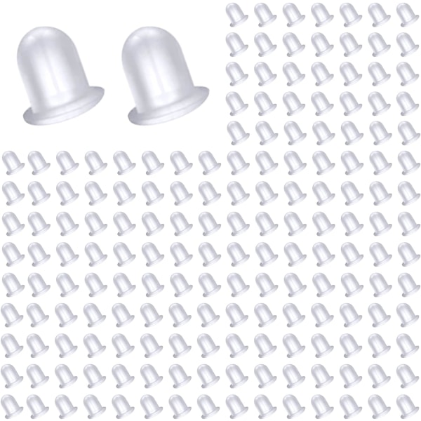 1000-pack hypoallergena silikonörhänge Litet genomskinligt Universal E