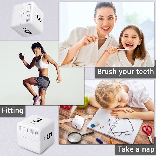 2 stk Terning Timere Gravitasjonssensor Flip Timer Barn Timer Trening