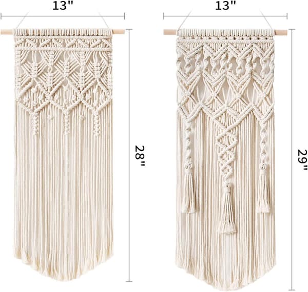 2 kpl Makrame-seinävaate Boho Home Chic Bohemian Geometri