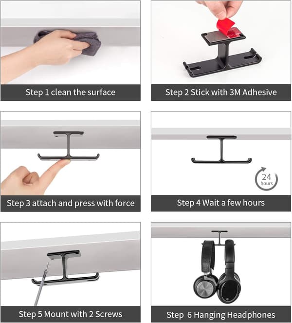 Pelikuulokemikrofoni-teline, New Bee Double Headphone Stand - Aluminio P