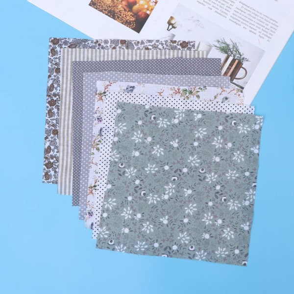 7 stk stoffkvadrater blader bomulls patchwork håndverk DIY sy Scr