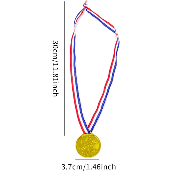 24 stk Gull Plast Vinnermedaljer for Fester, Spill, Sp DXGHC