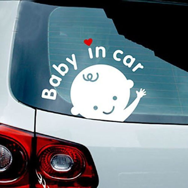 Pakke med 5 Baby Bølgende Baby i Bilen Sikkerhetskilt Søt Bil Dekal Vin