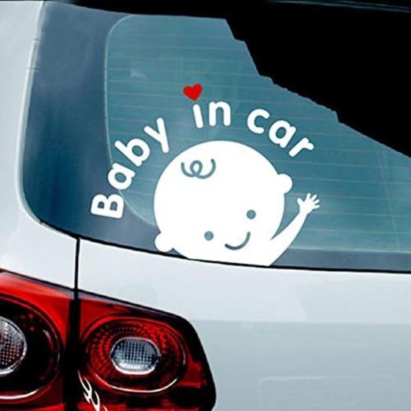 Pakke med 5 Baby vinker baby i bilsikkerhetsskilt Søt bildekal Vin