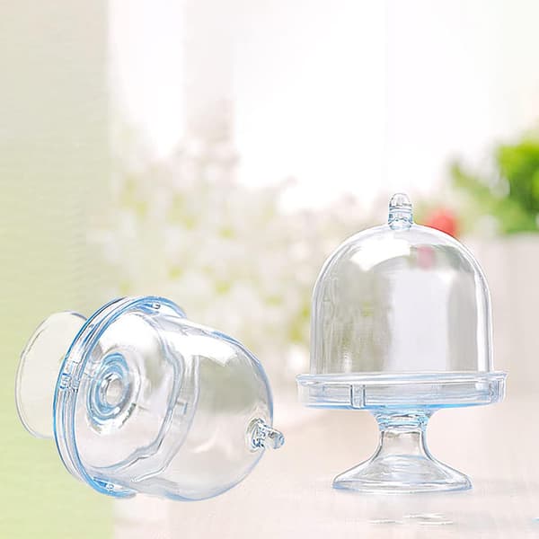 12 stk Mini Kakeklokke Stativ, Mini Transparent Kake Stativ, Fo