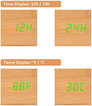 Trevekkerklokke - Mini digital klokke med temperaturvisning