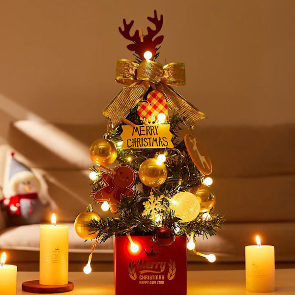 Smyckesjulgran för skrivbord, miniatyrjulgran, jul