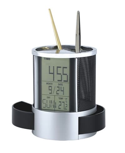 Multifunktionel stålnet evig kalender penneholder Mode