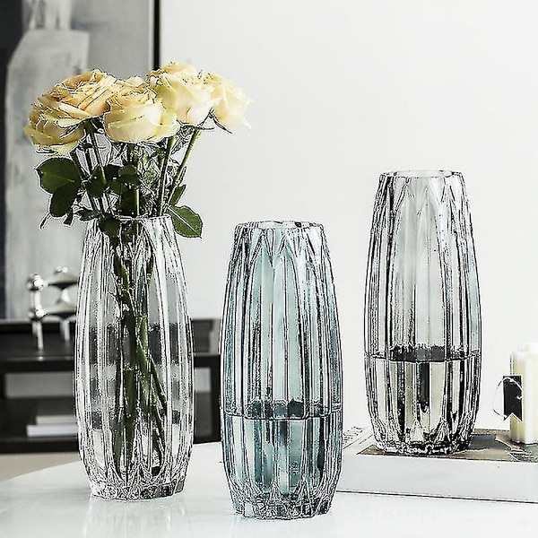 Nordic Glassthicken Vas Transparent Svart Vas Vardagsrum(w DXGHC