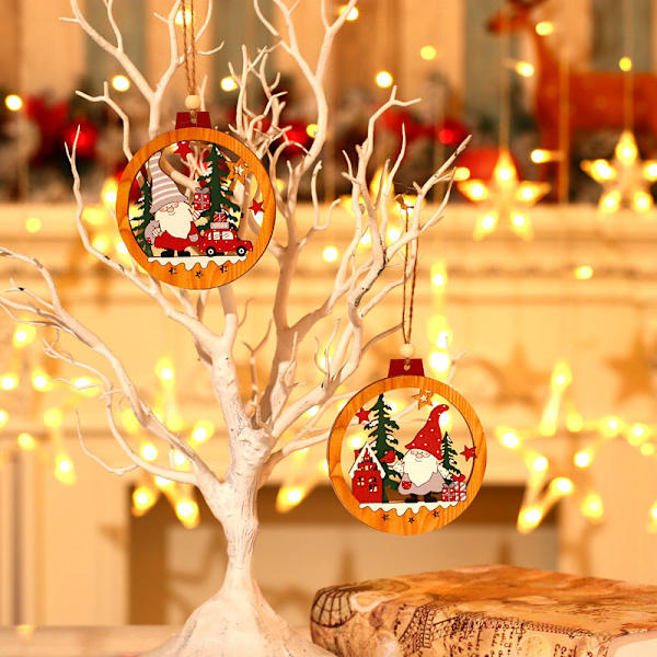 Jultomte Hängande Dekoration, Julgranspynt Julträ Hängande Ljus