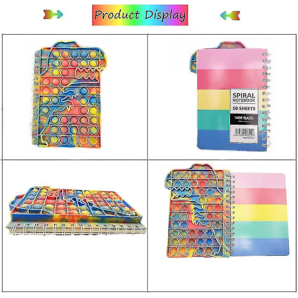 Dww-pop Fidget It Notebook, Push Bubble A5 Spiral Notebook F DXGHC