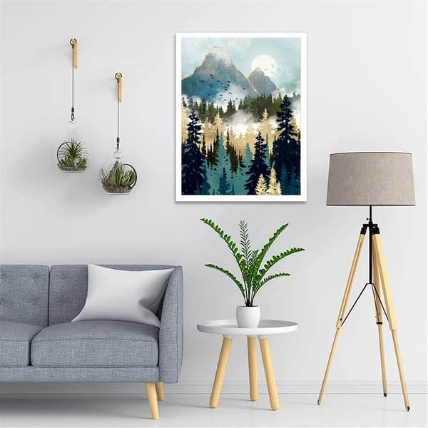 Misty Mountain Forest Diamantmaleri Sæt, Voksen Abstrakt Diamantmaleri