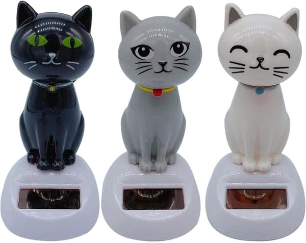 3X Solcellsdriven Dansande, Solcellsdriven Dansande Djur Katt, Solcellsdriven Rörlig Bil Figur