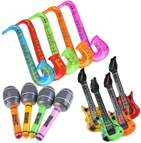 5 st uppblåsbara gitarr saxofon mikrofon ballonger Kul Musi DXGHC