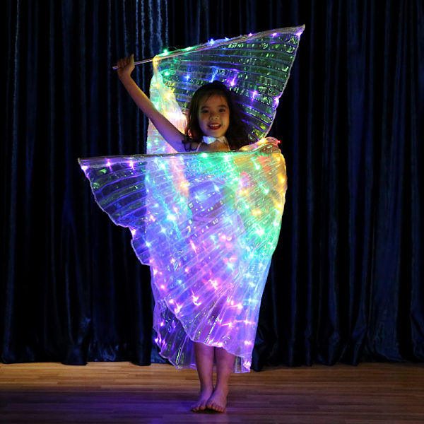 Barnens Färgade LED Luminous Vingar Dansvingar Magdans Vingar