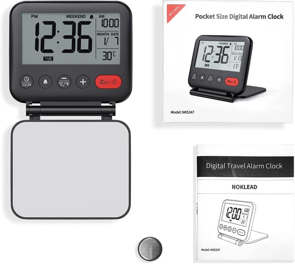 Matkakello Mini Kannettava LCD Digitaalinen Kello Taustavalaistuksella C
