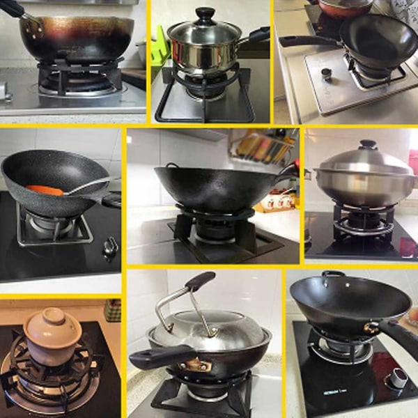 1 stk Sort Wok Stativ Støbejern Wok Pan Støtte Stativ Til Brændere G