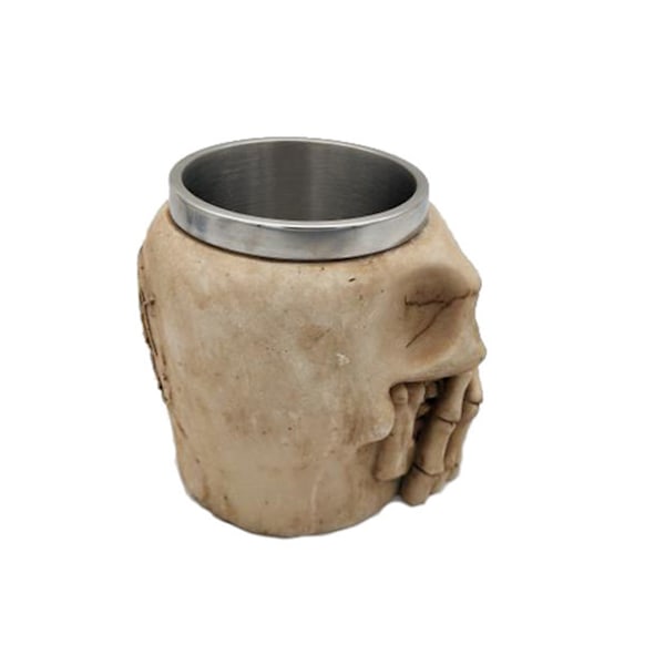 Halloween-gave, rustfritt stål skalle kaffekopp tekopp 3D skalle