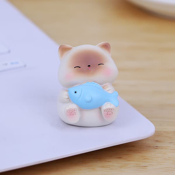 4 søde mini Kitty ornamenter Kontor skrivebordsdekorationer bil interiør