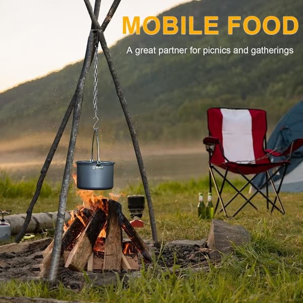 Bærbar Camping Tripod Bræt Rustfrit Stål Lejrbål Tripod Grill