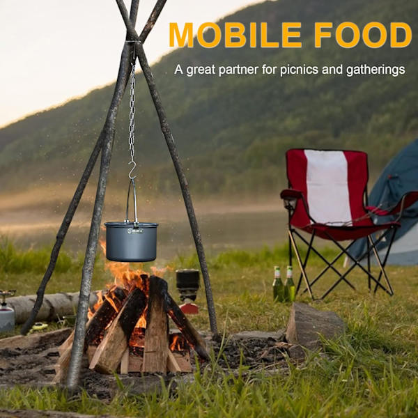 Bärbar Camping Tripodbräda i Rostfritt Stål för Eldstad